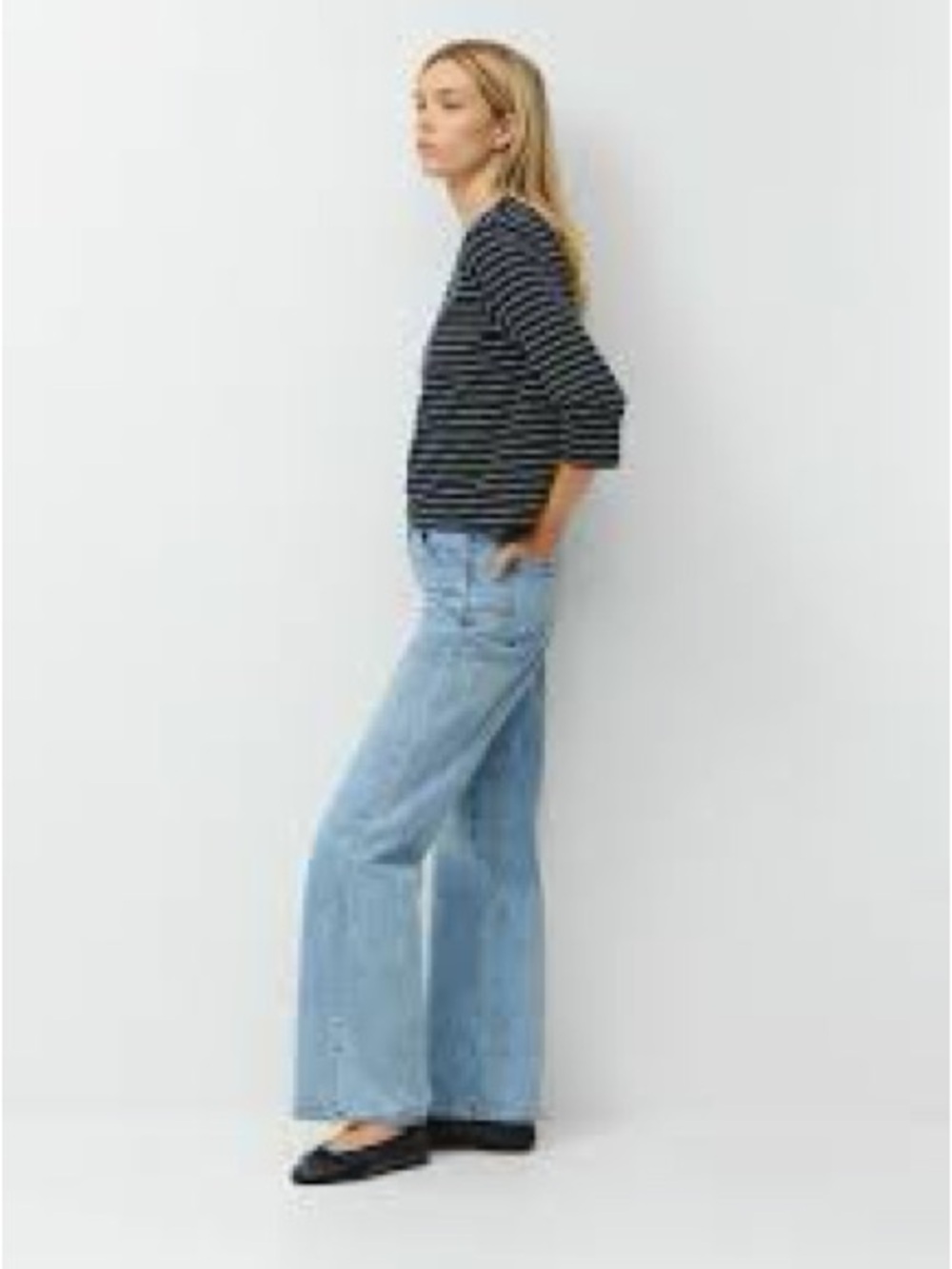 Denim Forum High-Rise Wide-Leg Jeans